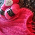 Kundbild DROPS Kid-Silk Uni Colour garn - 25g - Cerise (13): Cardigan no 6 är snart klar! Så...
