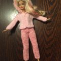 Kundbild Junior 50g - Rosa denimprint: Byxor till Barbiedockan