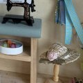 Kundbild Miniatyr 3 x 1,5 cm - svart Symaskin nostalgisk