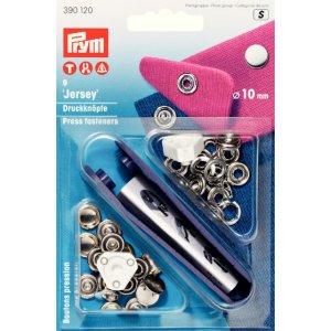 Nittryckknapp JERSEY mässing slät topp silverfärgade 10 mm 9 st Nittryckknapp JERSEY mässing slät topp silverfärgade 10 mm 9 st