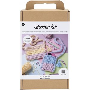 Start DIY Kit Virkning, mixade färger, Väskor Start DIY Kit Virkning, mixade färger, Väskor