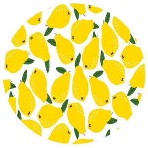 Vaxduk PVC Rund Citron - Gul Vaxduk PVC Rund Citron - Gul