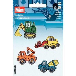 Tygmärke självhäftande/påstrykes Byggmaskiner 4st Tygmärke självhäftande/påstrykes Byggmaskiner 4st