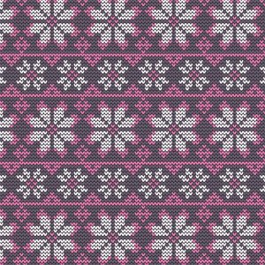 Mönstrad Trikå 150 cm - Stickad Rosa Vit Snöflinga Mönstrad Trikå 150 cm - Stickad Rosa Vit Snöflinga