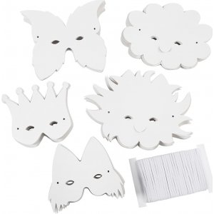 Masker av papp och elastiskt band - vit - 100 st Masker av papp och elastiskt band - vit - 100 st