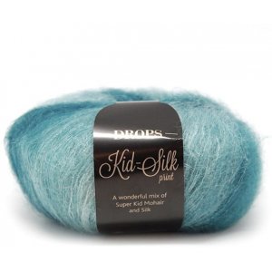 DROPS Kid-Silk Long Print garn - 25g - Sjögrön (25) DROPS Kid-Silk Long Print garn - 25g - Sjögrön (25)