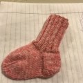 Kundbild Junior 50g - Rosa denimprint: Ett mjukt garn lätt o sticka med,...