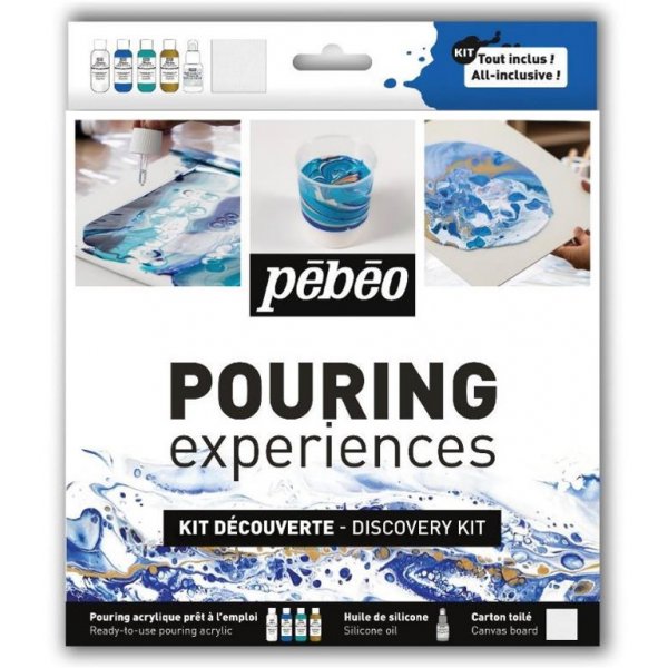 Pouringfrgsset - Pebeo - All-inclusive-set 4 x 59ml + silikonolja 50ml