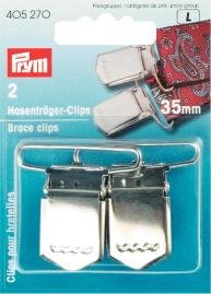 Hängselclips 35 mm härdat stål silverfärg. 2 st Hängselclips 35 mm härdat stål silverfärg. 2 st