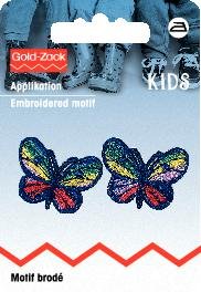 Stoffmerke Bl sommerfugler liten 2 stk.